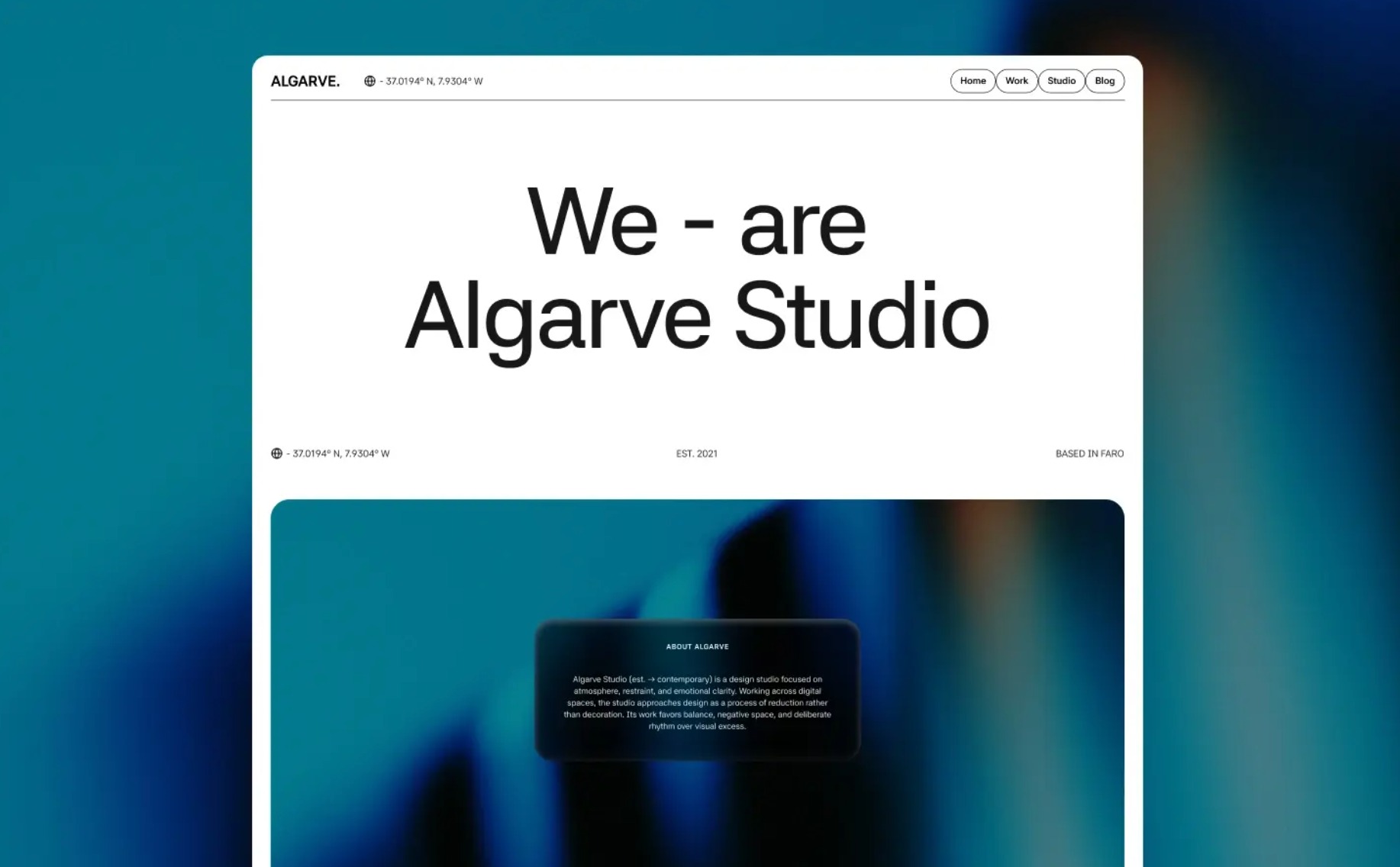 Teal Studio cover slide
